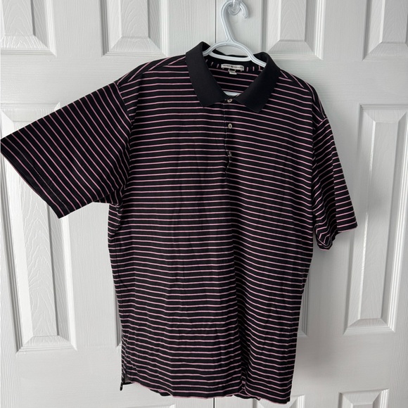Peter Millar Black & Pink Polo Shirt Size XL 100% Cotton - Picture 1 of 7